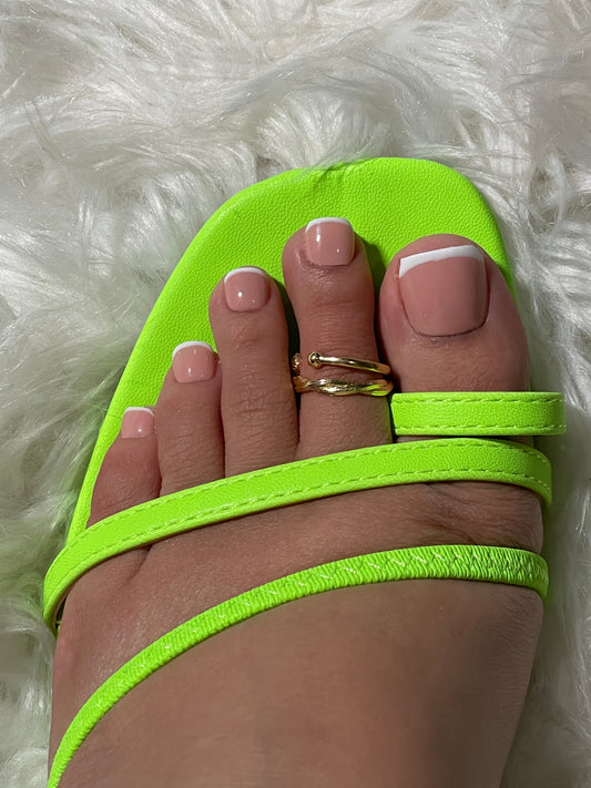 French Tip Pedicure 10pcs