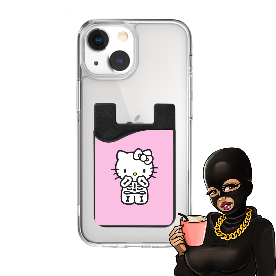 Kitty Skeleton Sticky Phone Wallet