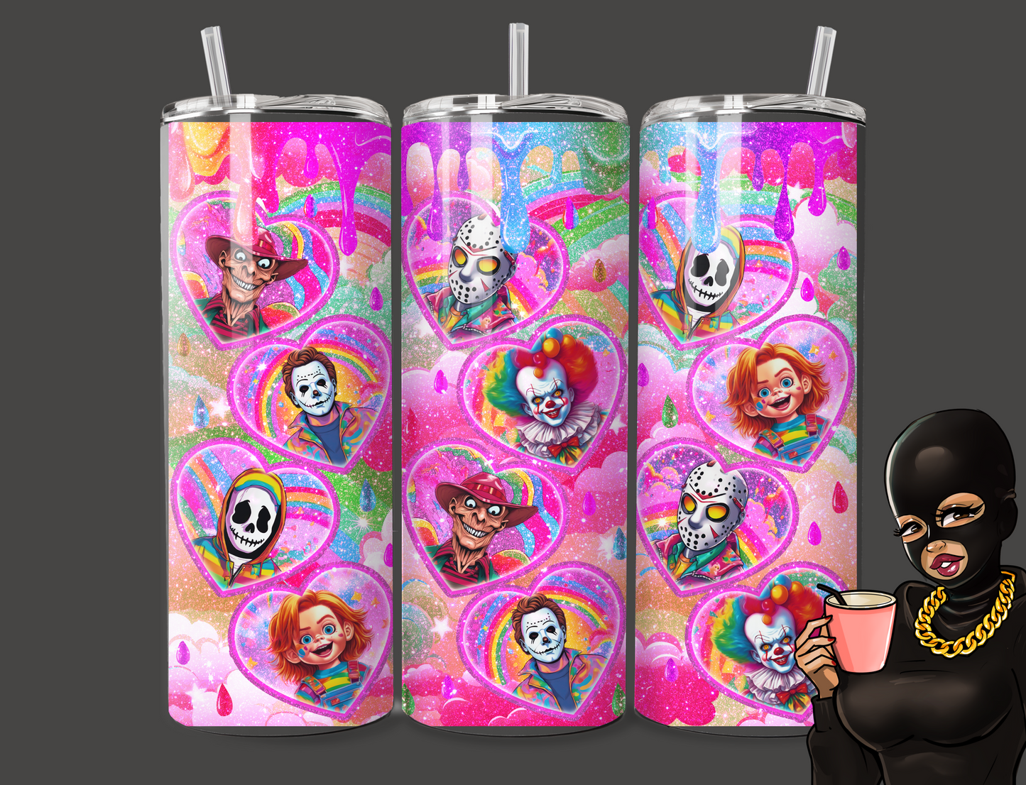 Rainbow Halloween Tumbler