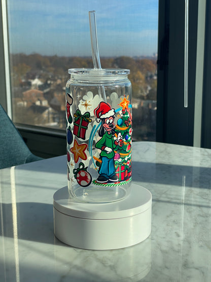 A goofy XMAS GLASS CUP