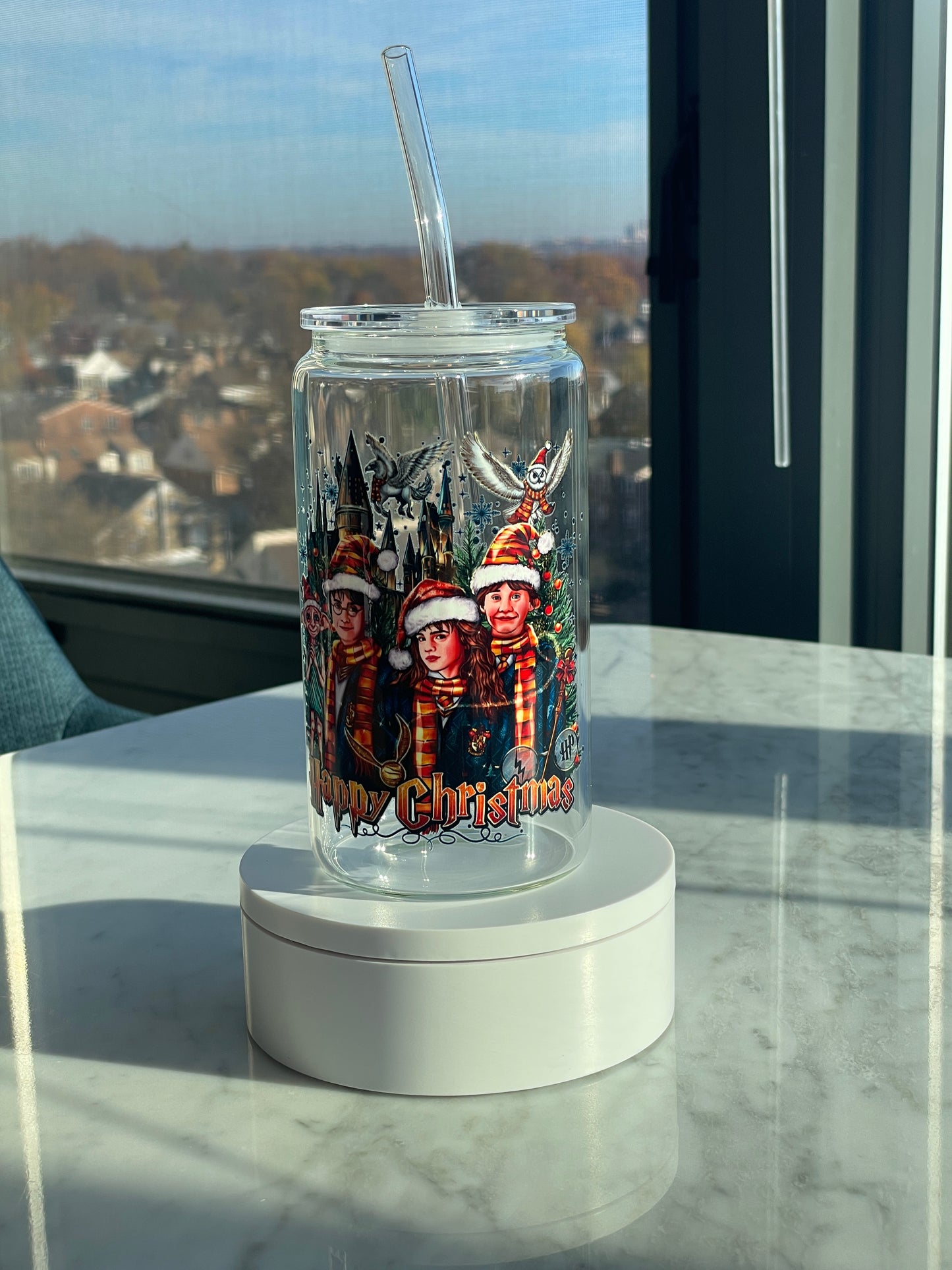 Happy Christmas Wizards GLASS CUP