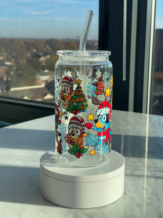 A Blue Christmas GLASS CUP