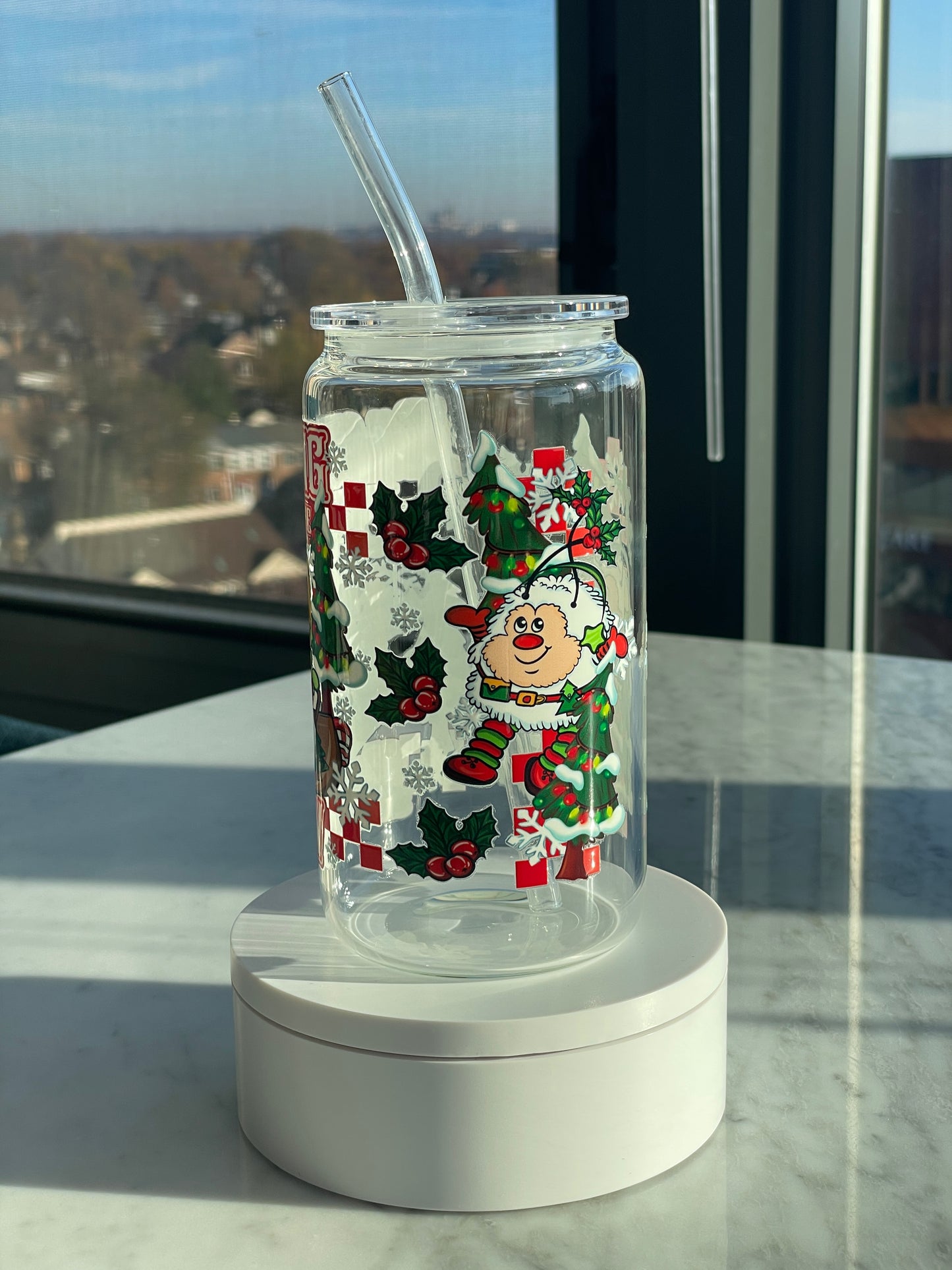 Dashing thru the snow GLASS CUP