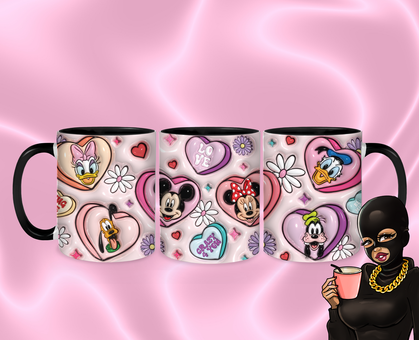 Cartoon Hearts Mug